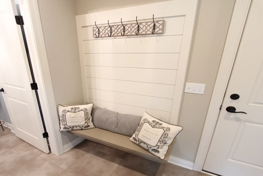 mudroom sitting area